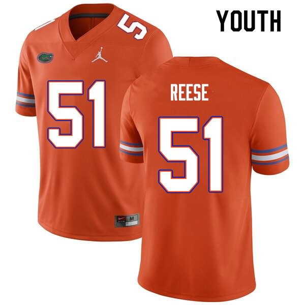 Youth NCAA Florida Gators Stewart Reese #51 Stitched Authentic Nike Orange College Football Jersey JRQ8065AA